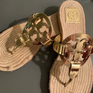 Tory Burch Metallic Espadrille Sandal